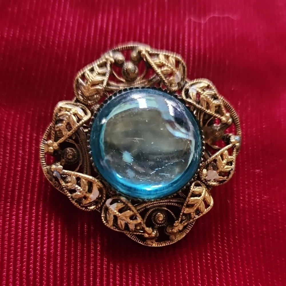 Vintage Antique Czech Glass  Brooch